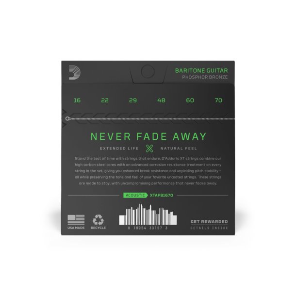 D'Addario XTAPB1670, Strenges�t Baritone XT Phos.Bronze 016-070